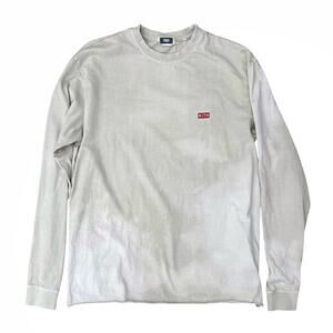 KITH Mens Long Sleeve Logo Tee Ombre Tie Dye in Cream / Beige Size L